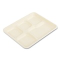 Food Trays, Containers, and Lids | Boardwalk TL-15-TBW-NPFA 8.26 in. x 0.98 in. x 10.9 in. 5-Compartment Bamboo/Sugarcane Bagasse PFAS-Free Food Tray - Tan (500/Carton) image number 3