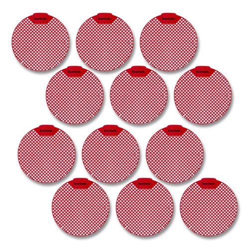 Odor Control | Boardwalk FGVIN-P-012I072M-20-21430 1.8 oz. Urinal Screen - Cherry Scent, Red (1-Dozen) image number 0