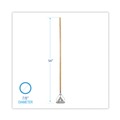Just Launched | Boardwalk BWK601 Quick Change 0.88 in. Diameter x 54 in. Metal Head Wooden Mop Handle - Junior, Natural image number 3