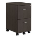 Office Carts & Stands | Alera VA582816ES 15.38 in. x 20 in. x 26.63 in. Valencia Series 2-Drawer Mobile Pedestal - Espresso image number 0