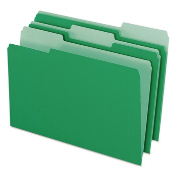 Pendaflex 153 1/3 BGR 1/3-Cut Tabs Assorted Legal Size Colored File Folders - Green/Light Green (100/Box)