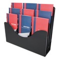 Desk Shelves | Deflecto 47634 13.38 in. x 3.5 in. x 11.5 in. 6 Removable Dividers 3-Tier Document Organizer - Black image number 3