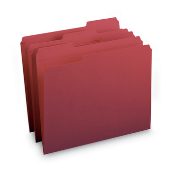 Smead 13084 1/3-Cut Tabs Assorted Letter Size 0.75 in. Expansion Reinforced Top Tab Colored File Folders - Maroon (100/Box)
