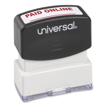 Universal UNV10156 Pre-Inked Paid Online Message Stamp - Red Ink
