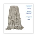  | Boardwalk BWK424CEA 24 oz. Cotton Pro Loop Web/Tailband Wet Mop Head - White image number 2