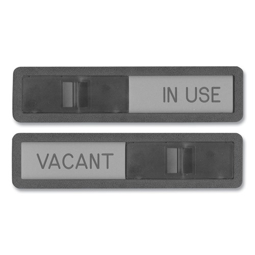 Floor Signs & Safety Signs | Headline Sign 1519 2.5 in. x 10.5 in. Vacant/In Use Sign - Black/Silver image number 0