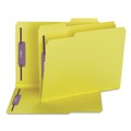 File Folders | Smead 14939 2 in. Expansion Colored Pressboard Folders with 2 SafeSHIELD Coated Fasteners - Letter Size/Yellow (25/Box) image number 0