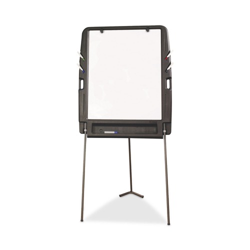 Easels | Iceberg 30227 35 in. x 30 in. Ingenuity Portable Flipchart Easel with Dry Erase Surface - White Surface/Charcoal Gray Frame image number 0