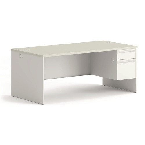 Office Desks & Workstations | HON H38293R.B9.Q 72 in. x 36 in. x 30 in. 38000 Series Right Pedestal Desk - Light Gray/Silver image number 0