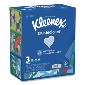 Kleenex 54303 Trusted Care 2-Ply Facial Tissue - White (12/Carton)