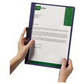 Report Covers & Pocket Folders | Durable 221428 Holds 60 Pages Letter Vinyl Duraclip Report Cover with Clip  - Clear/Navy (25/Box) image number 3