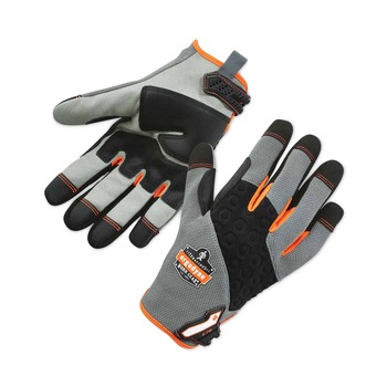 CLEANING GLOVES | Ergodyne 17042 ProFlex 710 Heavy-Duty Mechanics Gloves Gray Small Pair