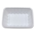 Food Trays, Containers, and Lids | GEN 42WH 8.75 in. x 6.32 in. x 2.25 in. #42K Meat Trays - White (252/Carton) image number 2