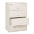 Office Filing Cabinets & Shelves | FireKing 4-3822-CPA 37.5 in. x 22.13 in. x 52.75 in. 323.24 lbs. Overall Capacity 4 Legal/Letter-Size File Drawers Insulated Lateral File - Parchment image number 0