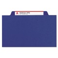 File Folders | Smead 14096 8 SafeSHIELD Fasteners 3 Dividers Letter Size Eight-Section Pressboard Top Tab Classification Folders - Dark Blue (10/Box) image number 1