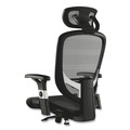 Office Chairs | Alera ALEMV41BME18 17.24 in. to 20.98 in. Seat Height Support Up to 275 lbs. Minerva Ergonomic Mesh Swivel Task Chair - Black Seat/Back, Silver Base image number 2