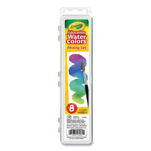 Arts & Crafts Supplies | Crayola 53-0081 Palette Tray Watercolor Mixing Set - 7 Assorted Colors (1-Set) image number 0