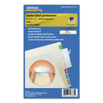 OFFICE AND OFFICE SUPPLIES | Tabbies 58385 3.5 in. x 2 in. Top Tab Self-Adhesive Label/File Folder Protector - Clear (5-Box)
