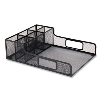 Mind Reader PSNAMESH-BLK 11.5 in. x 14.75 in. x 5.5 in. Network Collection Utensil Napkin and Plate Countertop Organizer - Black