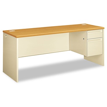 HON H38856R.C.L 38000 Series 72 in. x 24 in. x 29.5 in. Right Pedestal Credenza - Harvest/Putty