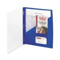 File Folders | Smead 86011 8.5 in. x 11 in. 0.5 in. Capacity Double-Prong Fastener Clear Front Poly Report Cover - Clear/Blue (5/Pack) image number 2