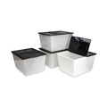 Boxes & Bins | Storex 00900U04C 16 Gallon 22.7 in. x 18.25 in. x 12.86 in. Storage Tote - Clear/black image number 1