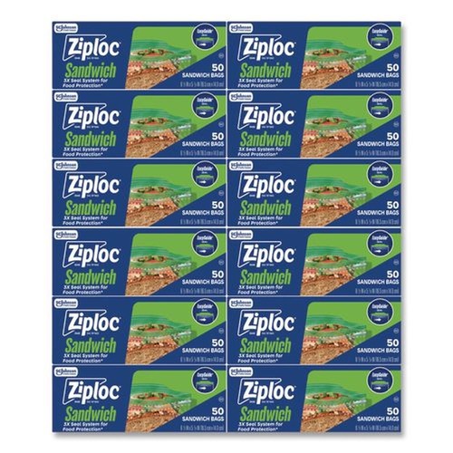 Food Service | Ziploc 383179 6.5 in. x 5.88 in. Resealable Sandwich Bags - Clear (480/Carton) image number 0