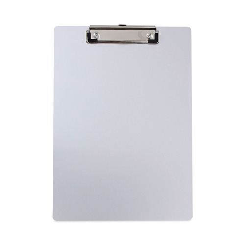Clipboards | Universal UNV40301 0.5 in. Clip Capacity 8.5 in. x 11 in. Aluminum Clipboard with Low Profile Clip image number 0