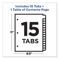 Dividers & Tabs | Avery 11845 1 - 15 Tab 11 in. x 8.5 in. Customizable TOC Ready Index Divider Set - Multicolor (1 Set) image number 5