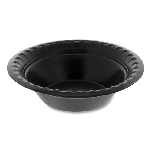Bowls and Plates | Pactiv Corp. YTKB00040000 4 oz. Placesetter Deluxe Laminated Foam Dinnerware Bowl - Black (1250/Carton) image number 0