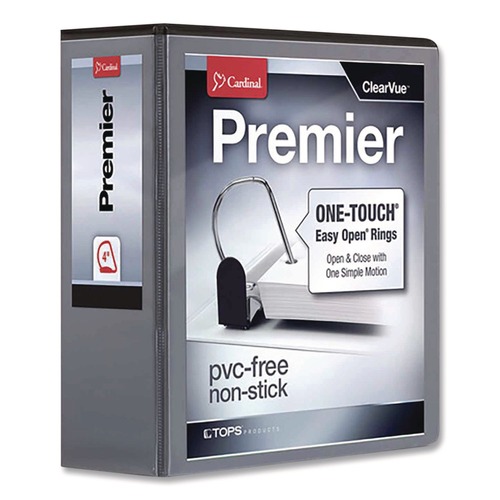 Binders | Cardinal 10341 4 in. Capacity 11 x 8.5 Premier Easy Open ClearVue Locking Slant-D Ring Binder - Black image number 0
