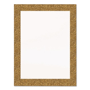 PROJECT AND DISPLAY BOARDS | Royal Brites 24448M 22 in. x 28 in. Heavyweight Glitter Poster Board - White with Gold Border (25/Pack)