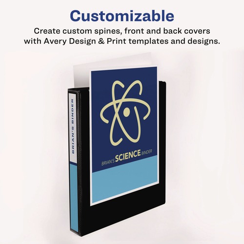 Binders | Avery 05301 3 Slant Rings 1 in. Capacity 11 in. x 8.5 in. Heavy-Duty Non Stick View Binder with DuraHinge - Light Blue image number 0