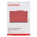 File Folders | Universal UNV10213 Bright Colored Pressboard Classification Folders - Legal, Ruby Red (10/Box) image number 0
