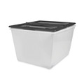 Boxes & Bins | Storex 00900U04C 16 Gallon 22.7 in. x 18.25 in. x 12.86 in. Storage Tote - Clear/black image number 3