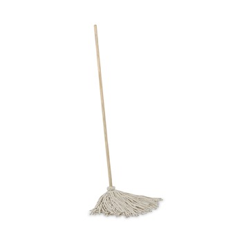Boardwalk BWKCD50024S 50 in. Wood Handle No. 24 Cotton Deck Mop - White (6/Carton)