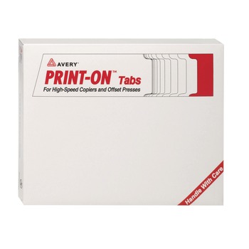 Avery 20406 11 in. x 8.5 in. 5-Tab 3-Hole Punched Customizable Print-On Dividers For Xerox 5090 Copiers - White (150/Box)