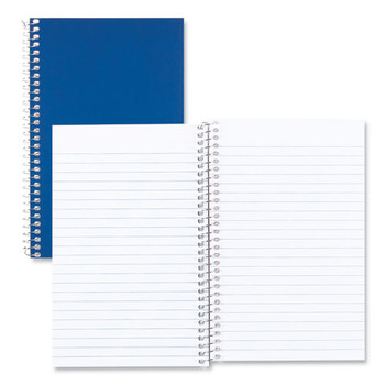 National 33502 80 Sheets 7.75 in. x 5 in. Medium/College Rule Single-Subject Wirebound Notebooks - Blue Kolor Kraft Front Cover
