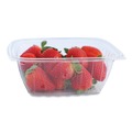 Food Trays, Containers, and Lids | World Centric RDCS32 6.1 in. x 7.6 in. x 2.8 in. 32 oz. PLA Rectangular Plastic Deli Containers - Clear (600/Carton) image number 0