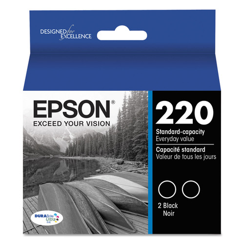 Ink & Toner | Epson T220120D2 T220120-D2 DURABrite Ultra (220) Ink Cartridge - Black (2/Pack) image number 0
