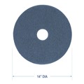 Labor Day Sale | Boardwalk BWK4014BLU 14 in. Diameter Scrubbing Floor Pads - Blue (5/Carton) image number 4