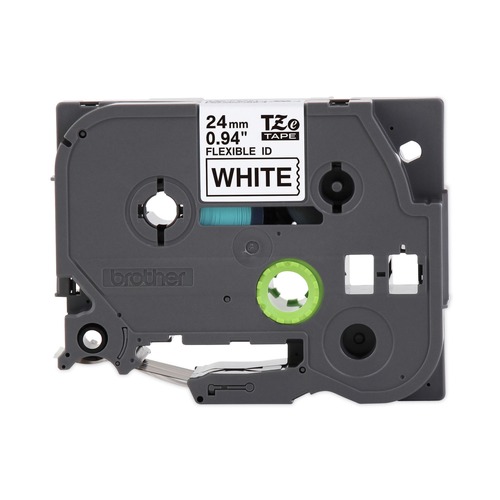 Labels | Brother P-Touch TZEFX251 0.94 in. x 26.2 ft. TZe Flexible Tape Cartridge for P-Touch Labelers - Black on White image number 0