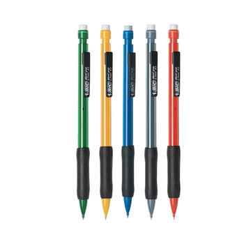 PENS | BIC MPG11 BLK Xtra-Comfort 0.7 millimeter HB (No. 2) Mechanical Pencil - Black Lead/Assorted Barrel Colors (1-Dozen)
