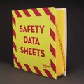 Binders | Avery 18952 11 in. x 8.5 in. 3 in. Capacity 3-Rings Heavy-Duty Preprinted Safety Data Sheet Binder - Yellow/Red image number 1