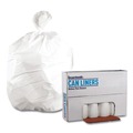 Trash Bags | Boardwalk H8046HWKR01 40 in. x 46 in. 45 gal. 0.6 mil Low-Density Waste Can Liners - White (100/Carton) image number 1