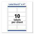 Labels | Avery 06522 Easy Peel 2 in. x 4 in. Mailing Labels with Sure Feed Technology - Glossy Clear (10/Sheet, 10 Sheets/Packt) image number 3
