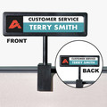 Office Presentation Supplies | Advantus 75334 8.5 in. x 2 in. People Pointer Plastic Cubicle Sign - Black image number 3