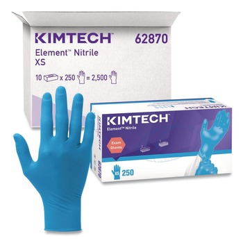 Ansell 62870 Kimtech Element Nitrile Exam Gloves - X-Small, Blue (2500/Carton)