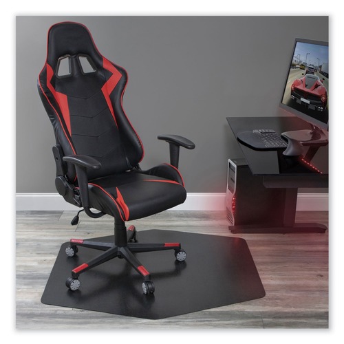Office Chair Mats | ES Robbins 121563 42 in. x 46 in. Game Zone Chair Mat for Hard Floor/Medium Pile Carpet - Black image number 0