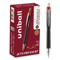 Pens | uni-ball 73834 Jetstream 1 mm Retractable Hybrid Gel Pen - Red Ink/Black/Silver/Red Barrel/Bold (1-Dozen) image number 0